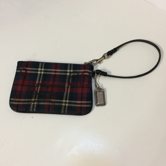 Coach Poppy Tartan Plaid Small Wristlet - Picture 3 of 15
